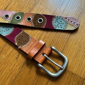 Fossil Colorful Patch Cowgirl Belt